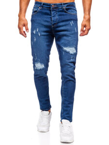 Slim Fit vyriški džinsai Tamsiai mėlyna Bolf 6569-1