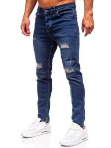 Slim Fit vyriški džinsai Tamsiai mėlyna Bolf 6569