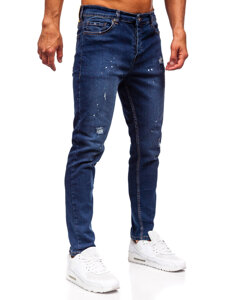 Slim Fit vyriški džinsai Tamsiai mėlyna Bolf 6571