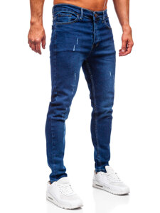 Slim Fit vyriški džinsai Tamsiai mėlyna Bolf 6735