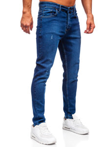 Slim Fit vyriški džinsai Tamsiai mėlyna Bolf 6736