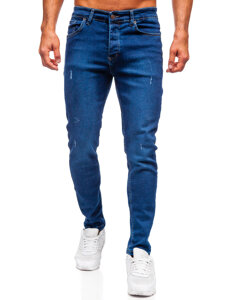 Slim Fit vyriški džinsai Tamsiai mėlyna Bolf 6736