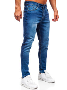 Slim Fit vyriški džinsai Tamsiai mėlyna Bolf 6761