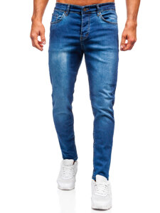 Slim Fit vyriški džinsai Tamsiai mėlyna Bolf 6761