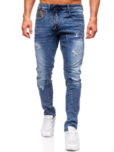 Slim Fit vyriški džinsai Tamsiai mėlyna Bolf MP0045B