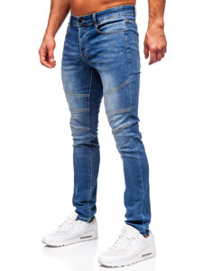 Slim Fit vyriški džinsai Tamsiai mėlyna Bolf MP0082BS