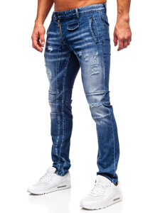 Slim Fit vyriški džinsai Tamsiai mėlyna Bolf MP0110BS