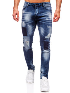 Slim Fit vyriški džinsai Tamsiai mėlyna Bolf MP0113BS