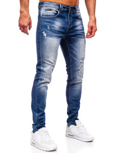 Slim Fit vyriški džinsai Tamsiai mėlyna Bolf MP0134BS