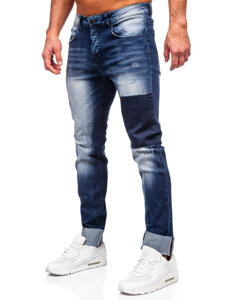 Slim Fit vyriški džinsai Tamsiai mėlyna Bolf MP0144BS