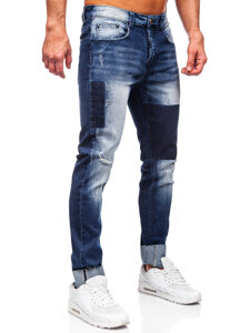 Slim Fit vyriški džinsai Tamsiai mėlyna Bolf MP0144BS