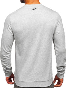 Šviesiai pilkas vyriškas džemperis be gobtuvo su paveikslėliu 4F BLM350