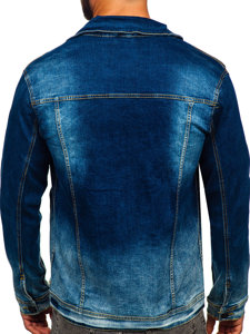 Tamsiai mėlyna vyriška džinsinė striukė Bolf G107