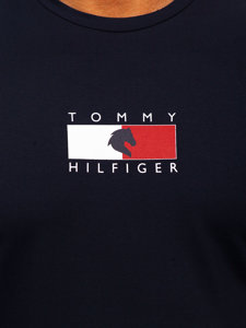 Tamsiai mėlyni vyriški marškinėliai su paveikslėliu Tommy Hilfiger TH10082