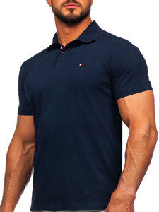 Tamsiai mėlyni vyriški polo marškinėliai Tommy Hilfiger TH10084