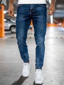 Tamsiai mėlynos vyriškos džinsinės jogger kelnės Bolf 85034W0