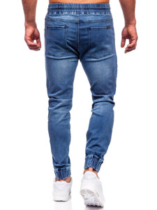 Tamsiai mėlynos vyriškos džinsinės jogger kelnės Bolf MP0052-2B