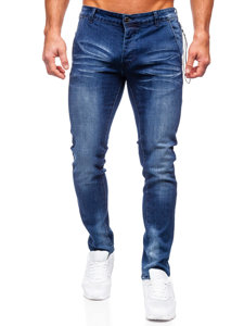 Tamsiai mėlynos vyriškos džinsinės kelnės slim fit Bolf MP0091BS