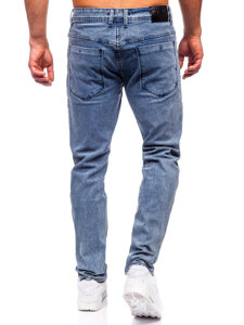 Tamsiai mėlynos vyriškos džinsinės kelnės slim fit Bolf MP0192BS