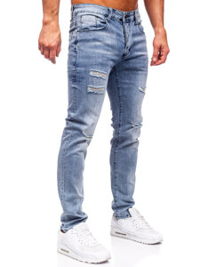 Tamsiai mėlynos vyriškos džinsinės kelnės slim fit Bolf MP0236BC