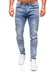 Tamsiai mėlynos vyriškos džinsinės kelnės slim fit Bolf MP0236BC