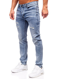 Tamsiai mėlynos vyriškos džinsinės kelnės slim fit Bolf MP0236BC