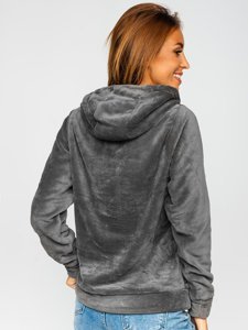 Tamsiai pilkas moteriškas poliarinis džemperis su gobtuvu Bolf HH033