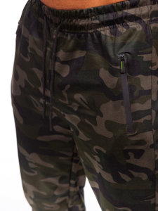 Tamsiai žalios vyriškos sportinės jogger camo kelnės Bolf JX6185