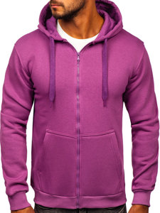 Violetinis vyriškas storas užsegamas džemperis su gobtuvu Bolf 2008