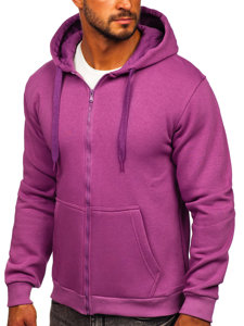Violetinis vyriškas storas užsegamas džemperis su gobtuvu Bolf 2008