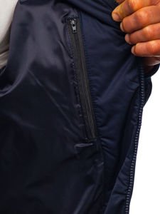 Vyriška demisezoninė striukė tamsiai mėlyna Bolf K01