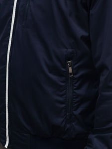 Vyriška demisezoninė striukė tamsiai mėlyna Bolf K01