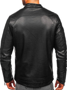 Vyriška odinė striukė pašiltinta juoda Bolf 92531