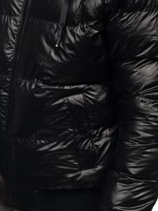 Vyriška žieminė striukė dygsniuota juoda Bolf 92556