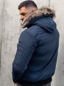 Vyriška žieminė striukė tamsiai mėlyna Bolf 2019