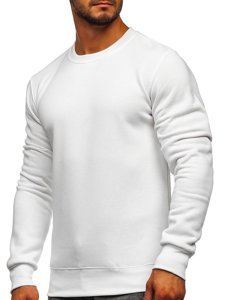Vyriškas džemperis be gobtuvo baltas Bolf 2001