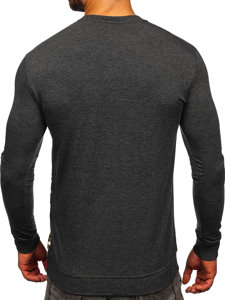Vyriškas džemperis be gobtuvo su paveikslėliu kamufliažinis antracito spalvos Bolf 69