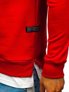 Vyriškas džemperis be gobtuvo su paveikslėliu raudonas Bolf 11115