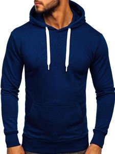 Vyriškas džemperis su gobtuvu tamsiai mėlynas Bolf 1004-1