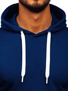 Vyriškas džemperis su gobtuvu tamsiai mėlynas Bolf 1004-1