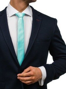 Vyriškas elegantiškas kaklaraištis mėtinis siauras Bolf K001
