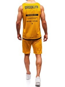 Vyriškas komplektas marškinėliai + šortai Bolf geltonas 100778