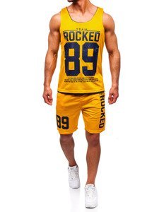 Vyriškas komplektas marškinėliai + šortai Bolf geltonas 100780