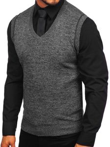 Vyriškas megztinis be rankovių juodas Bolf 8121