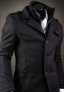 Vyriškas paltas juodas Bolf 8853B