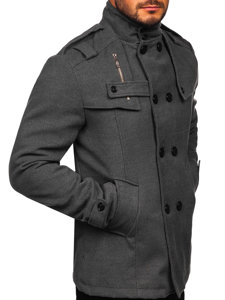 Vyriškas pilkas paltas Bolf 8857