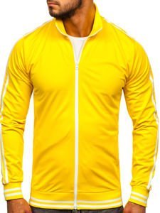 Vyriškas užsegamas džemperis stačia apykakle retro style geltonas Bolf 11113