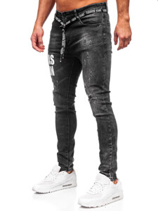 Vyriški Slim Fit džinsai Juoda Bolf TF277