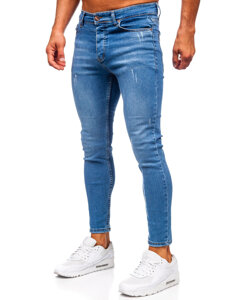 Vyriški džinsai Skinny Fit Tamsiai mėlyna Bolf 5828