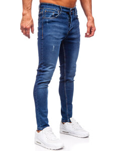 Vyriški džinsai slim fit Tamsiai mėlyna Bolf 6264